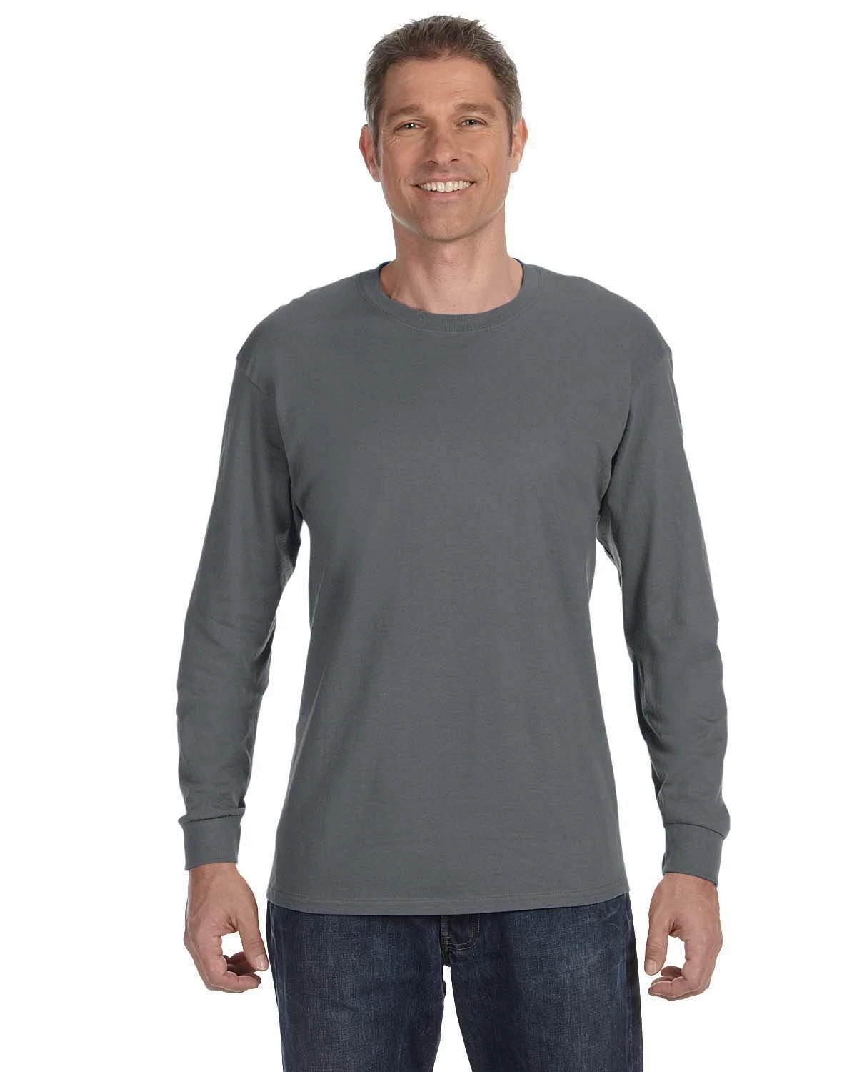 Gildan G540 Men’s Heavy Cotton Preshrunk T Shirt Long Sleeve Crew Neck T-Shirt