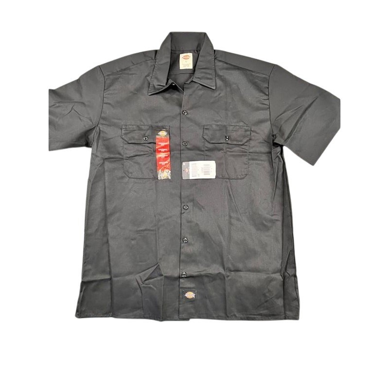 Men’s Dickies L Black Short Sleeve Work Shirt NWT New With Tags