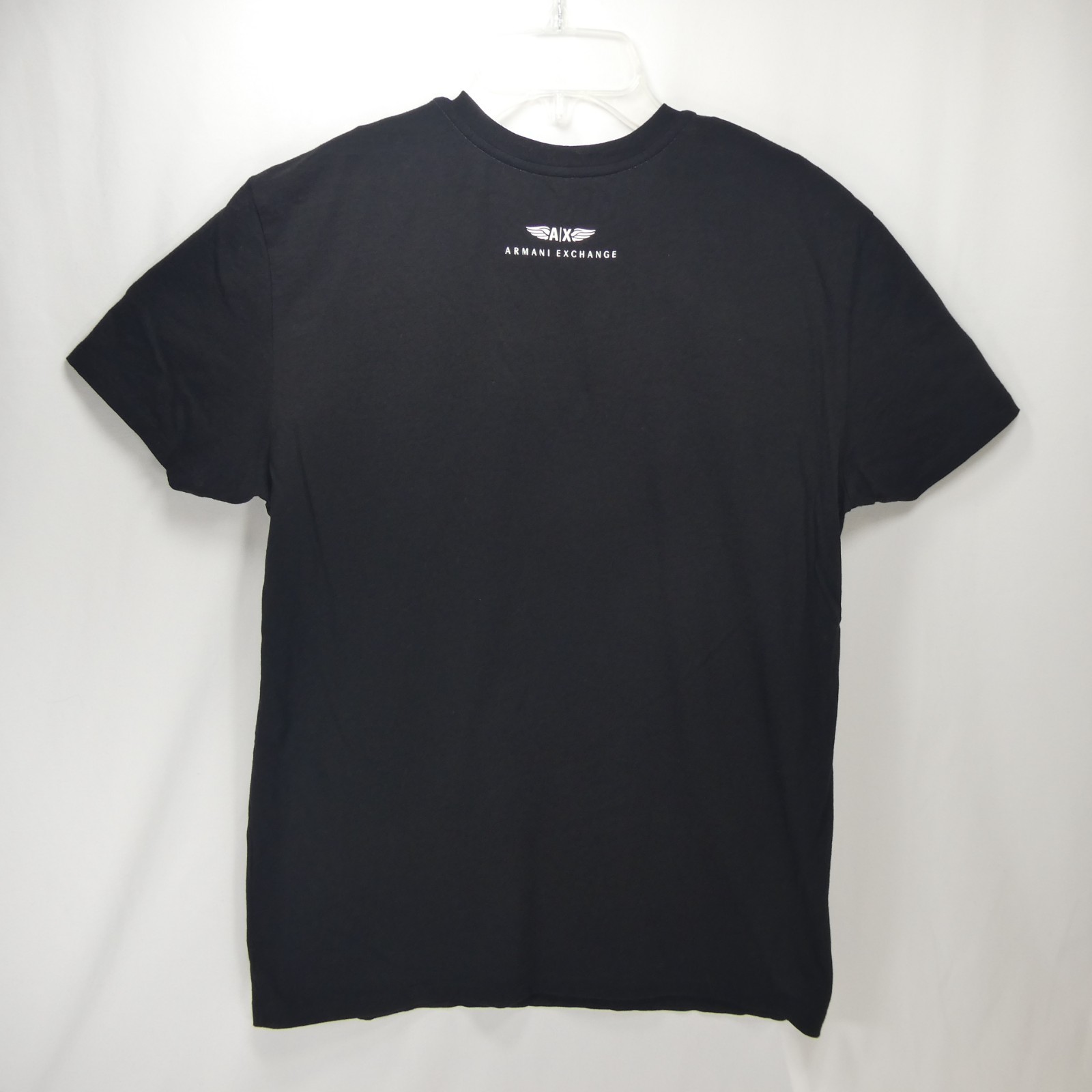 ARMANI EXCHANGE Black White Red Medium BOX LOGO Short Sleeve Designer T-shirt