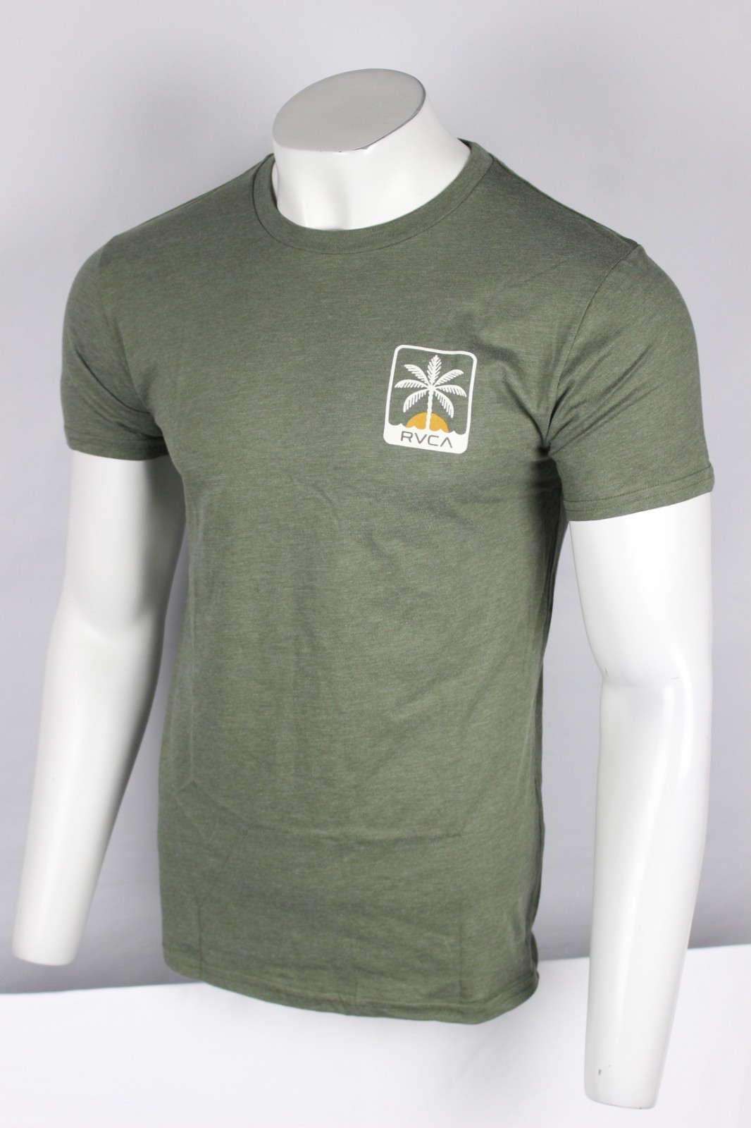 RVCA Men’s Shaylen Graphic T Shirt Short Sleeve Green Heather 50/50 Cotton/Poly