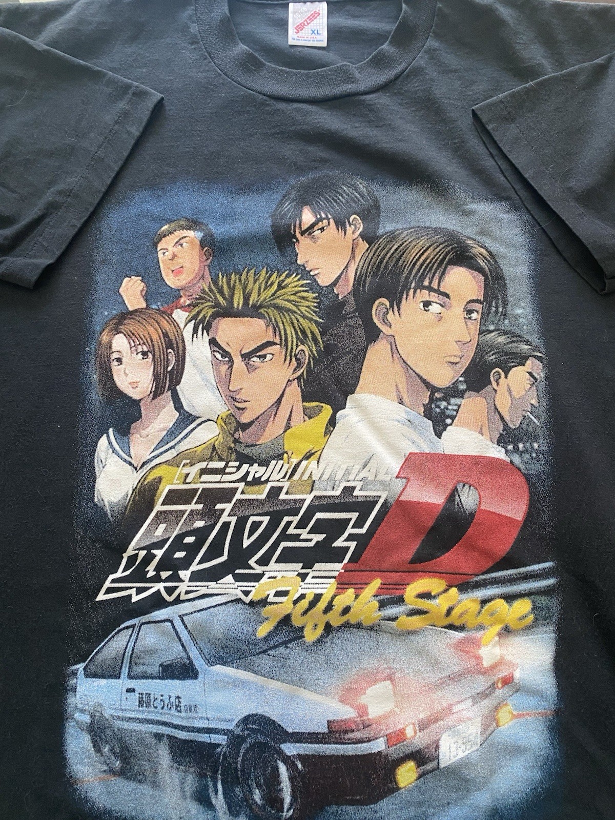 Vintage Initial D Anime Shirt Size XL jerzees Tag Long Sleeve 90s Rare bootleg