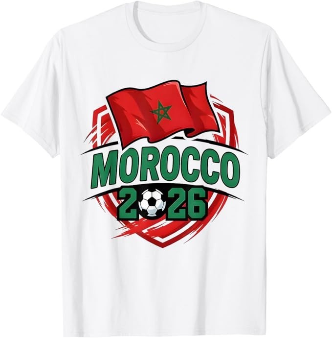 Morocco Flag Moroccan Football Soccer World 2026 T-Shirt T-Shirt