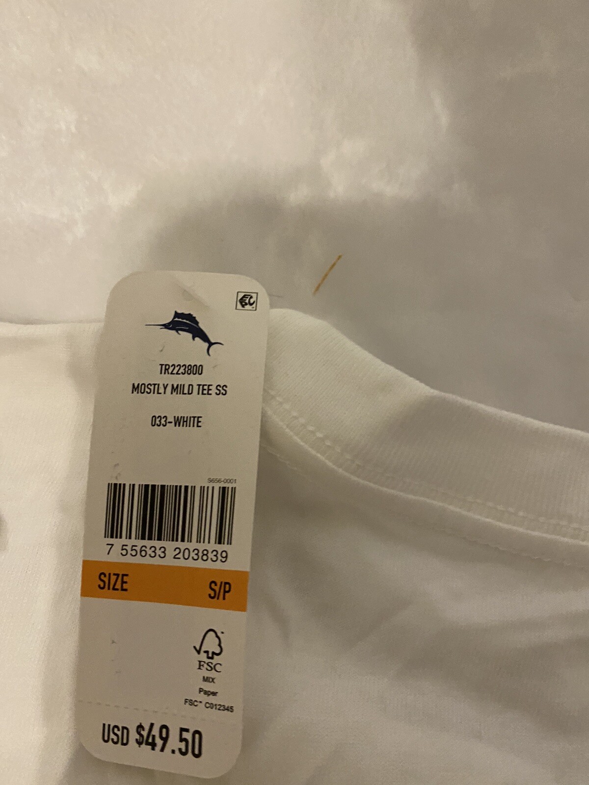 Tommy Bahama Withe T -shirt Forecast Mostly Mild Sz S
