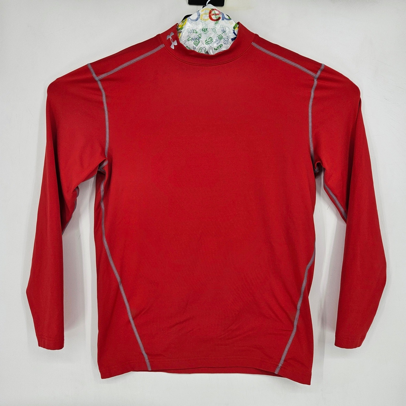Under Armour Shirt Mens 2XL Red Cold Gear Compression Sports Training Gym Red