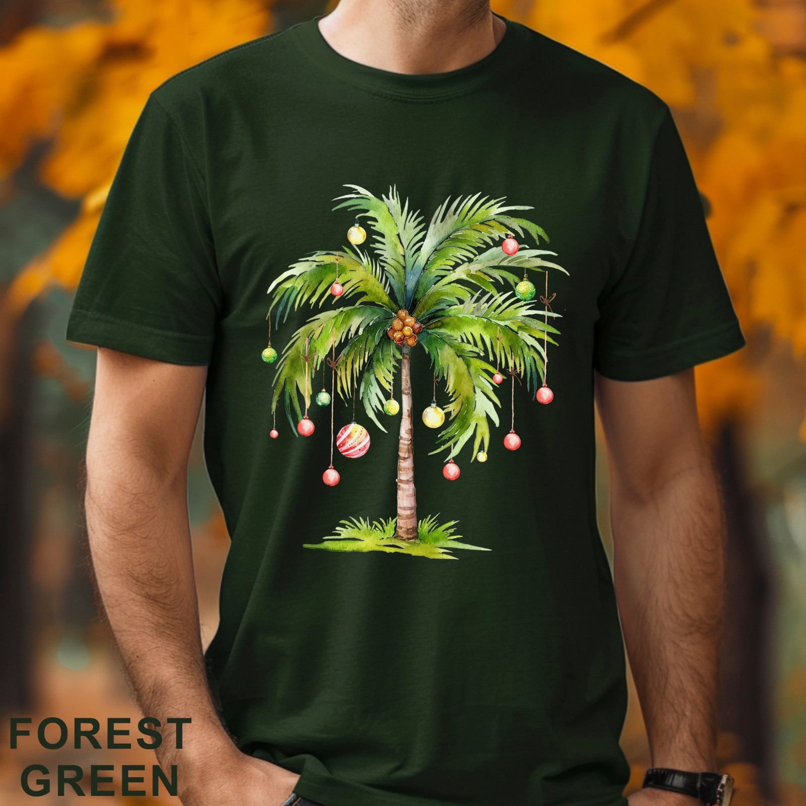 Christmas Palm Tree Shirt, Christmas Tree Tee, Tropical Palm Christmas, 203733