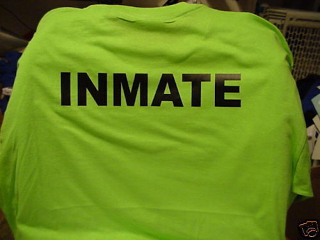 shirt INMATE prison felon county jail state costume NEW custom made 2 order