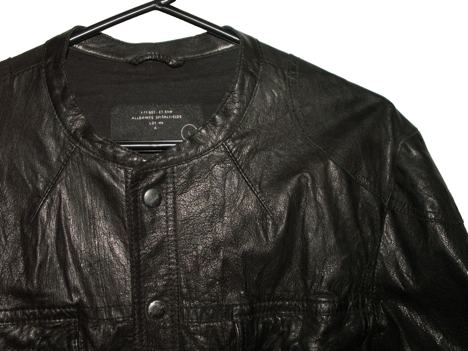 Men’s All Saints DEMON LEATHER SHIRT jacket overshirt L (ref78) £99.99!!!!!