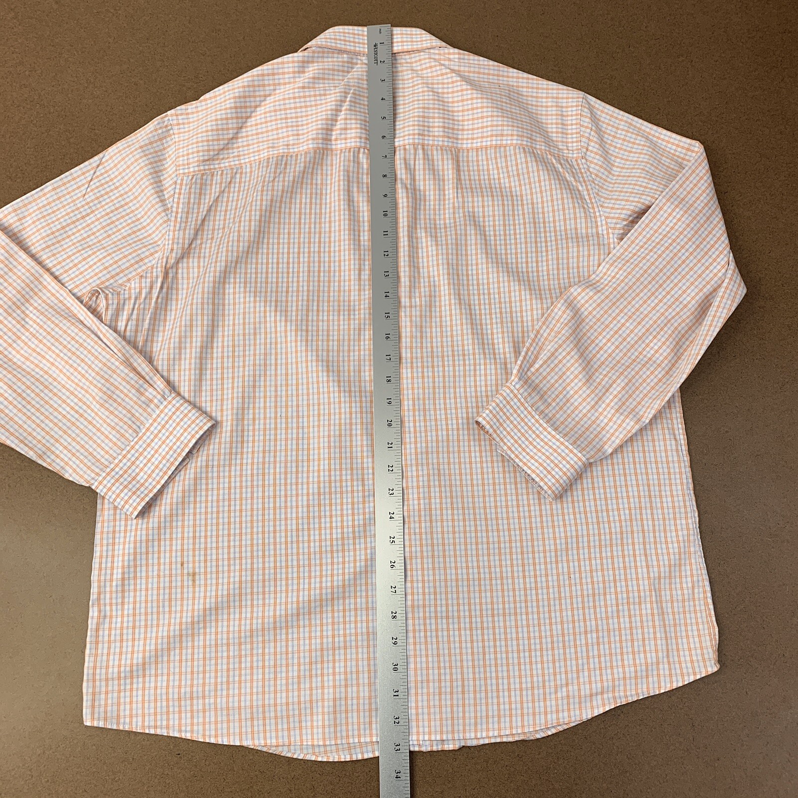 Kenneth Cole Reaction Men’s Size XL 17-171/2 34-35 Slim Fit Plaid Button Front