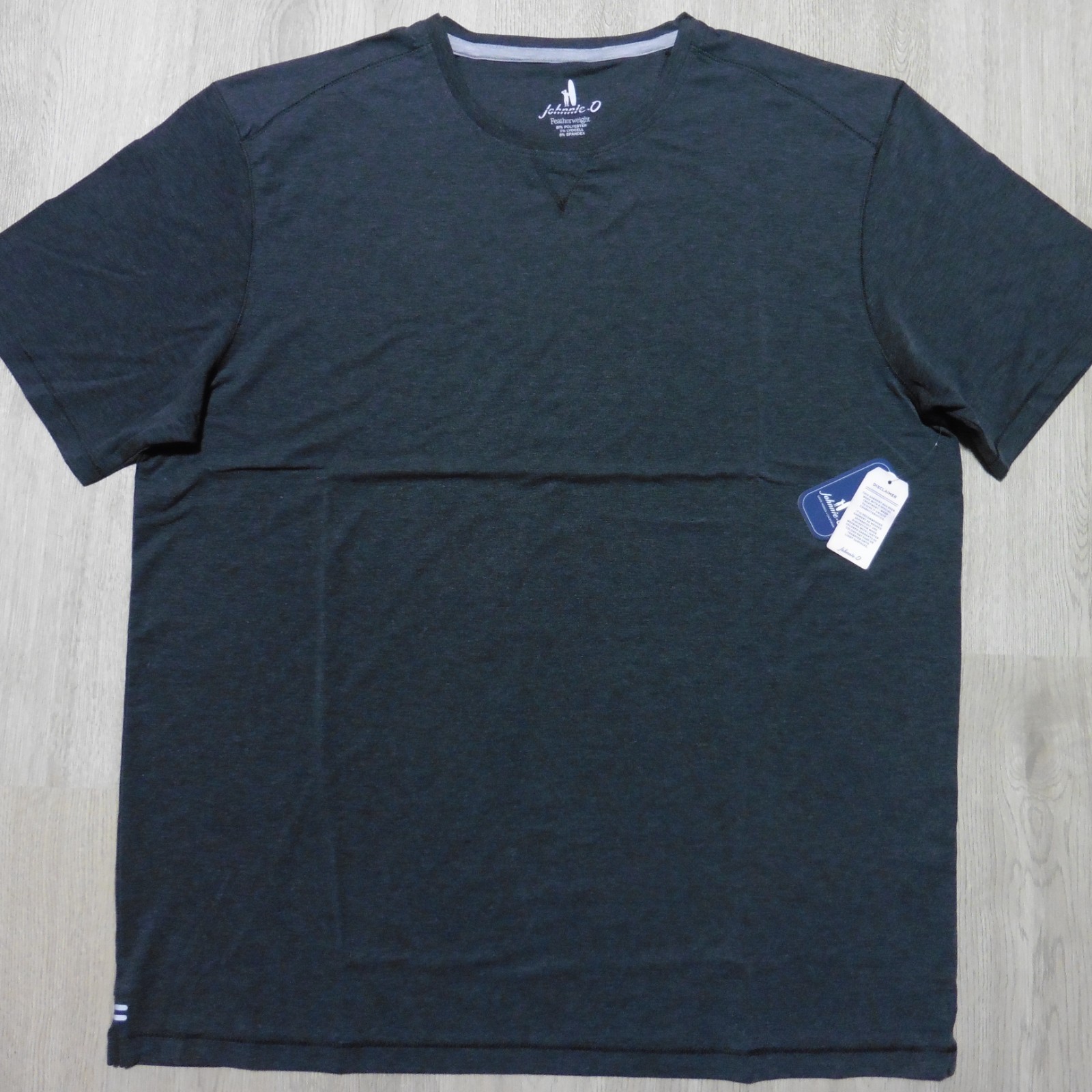 JOHNNIE-O Mens M MEDIUM COURSE T SHIRT PERFORMANCE SHORT SLEEVE HEATHER BLACK