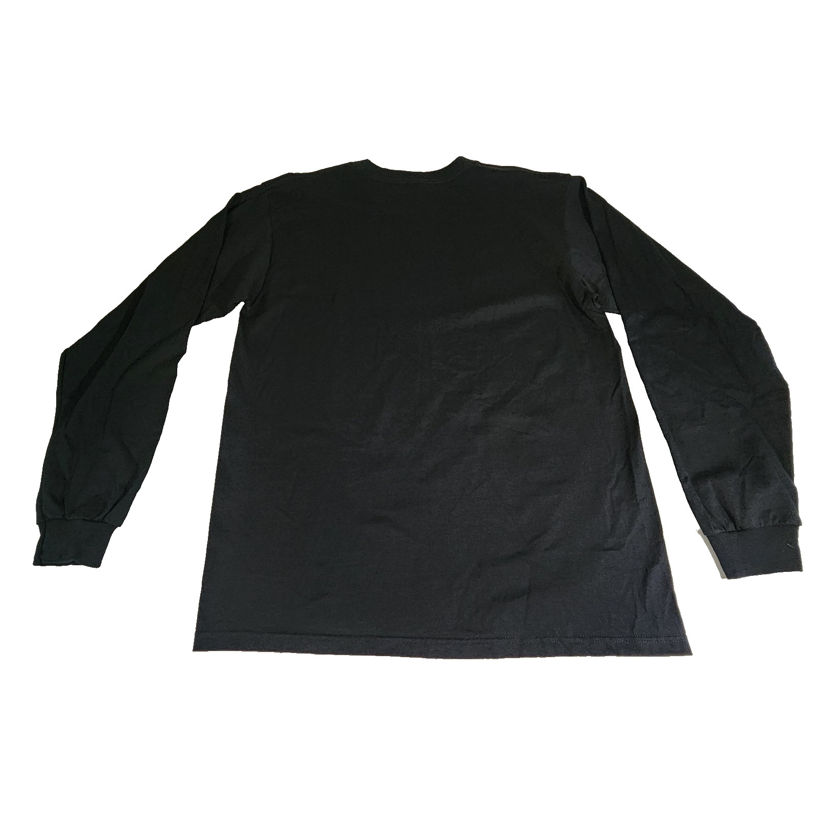 Anvil Men’s Large Heavyweight Black Long Sleeve T-Shirt Ribbed Cuffs / Crew Neck