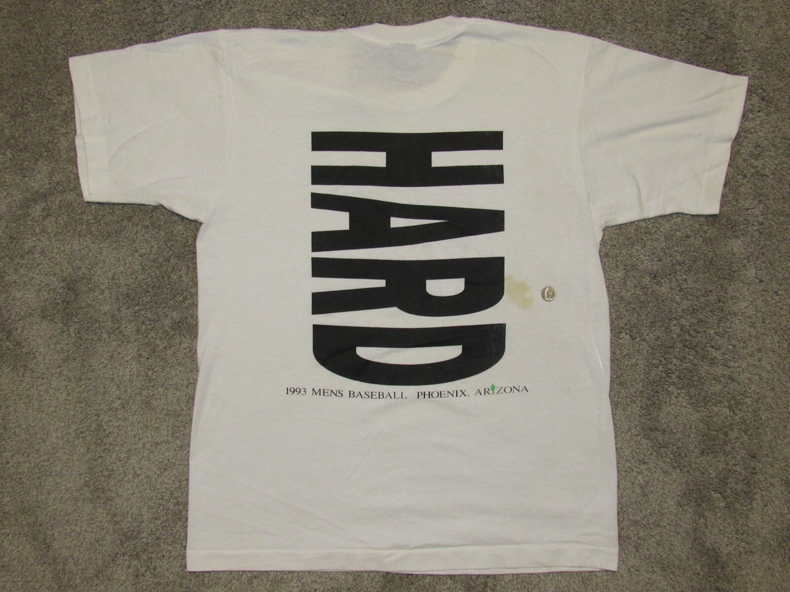 Vtg 1993 PHOENIX Baseball T-SHIRT Mens L Play Ball Hard Arizona 90s Funny Sports