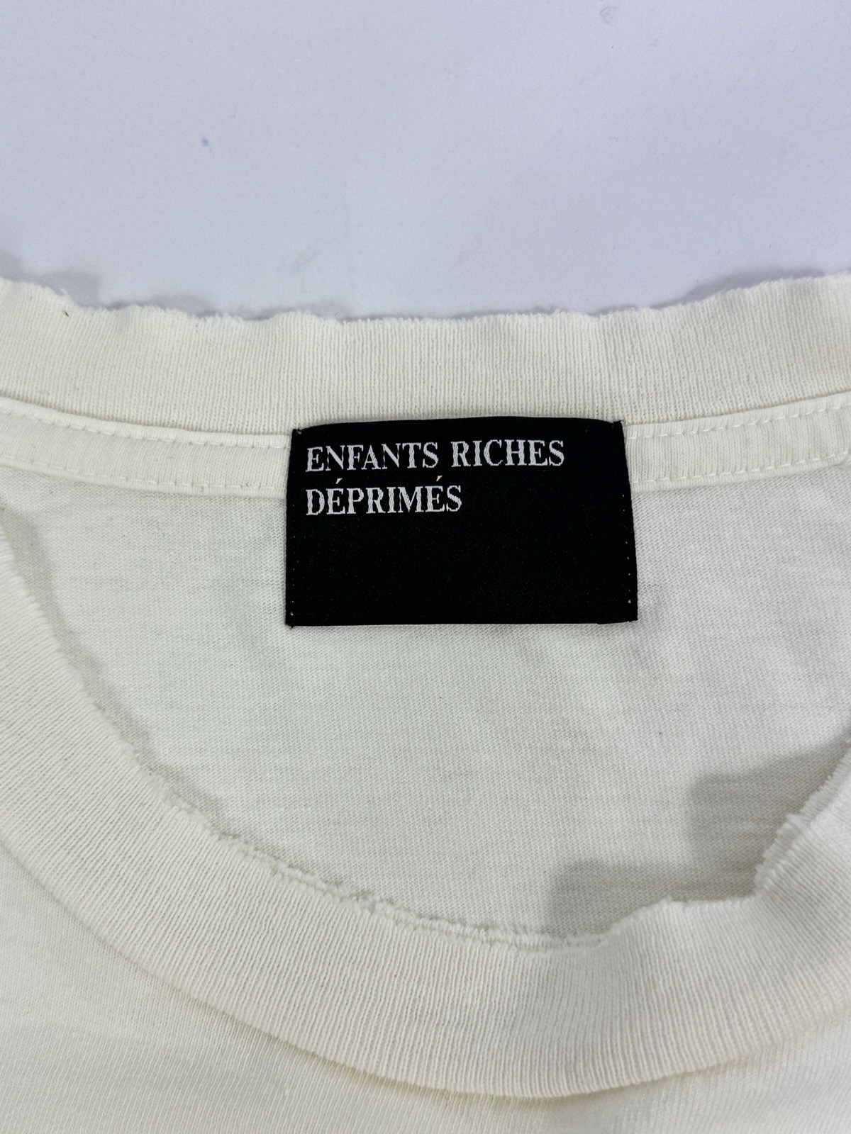 Enfants Riches Deprimes – Logo Print Distressed T-Shirt Size: L