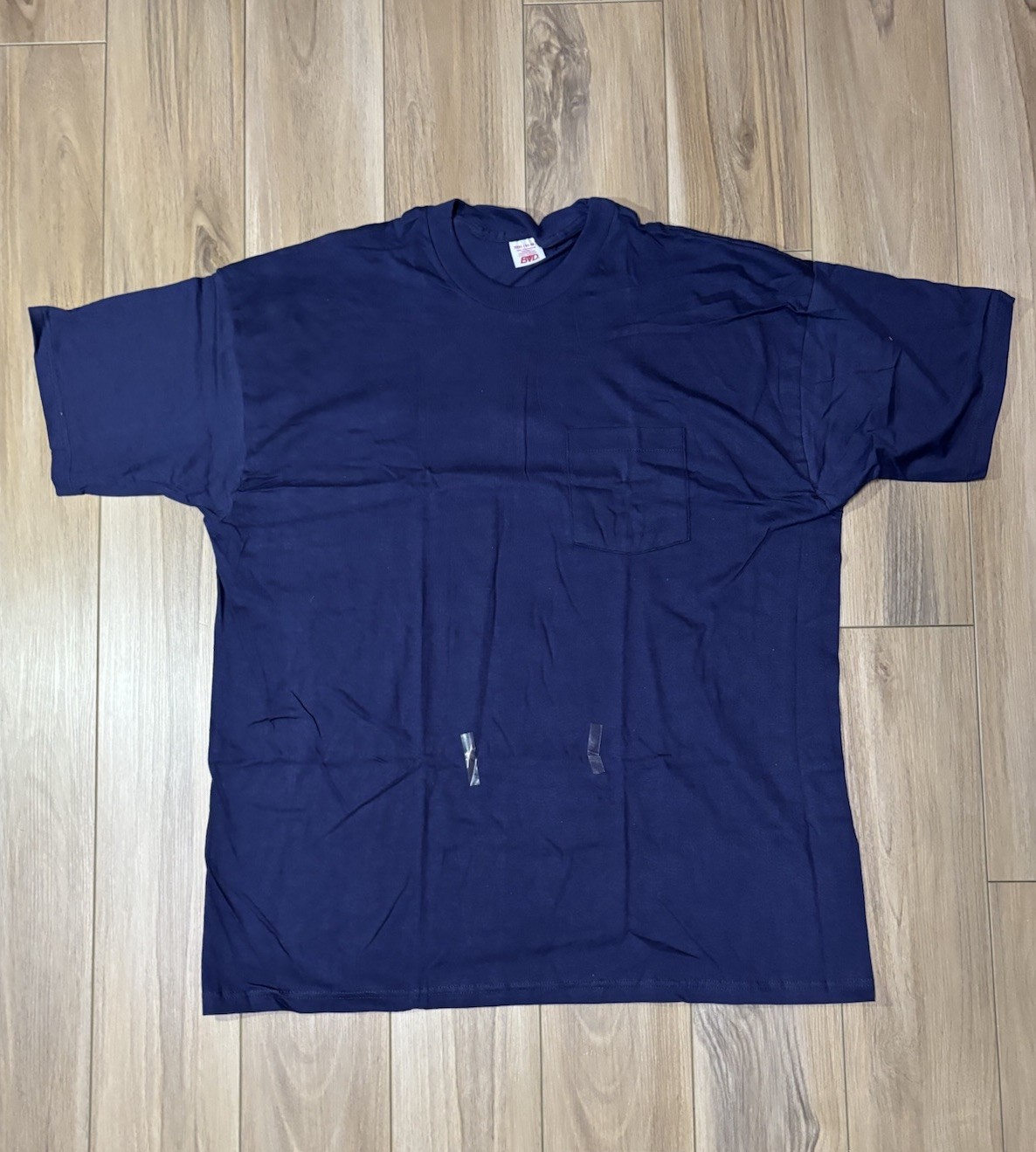 Vintage 90s BVD Dark Blue Pocket Shirt Mens 3XL Blank Cotton Short Sleeve