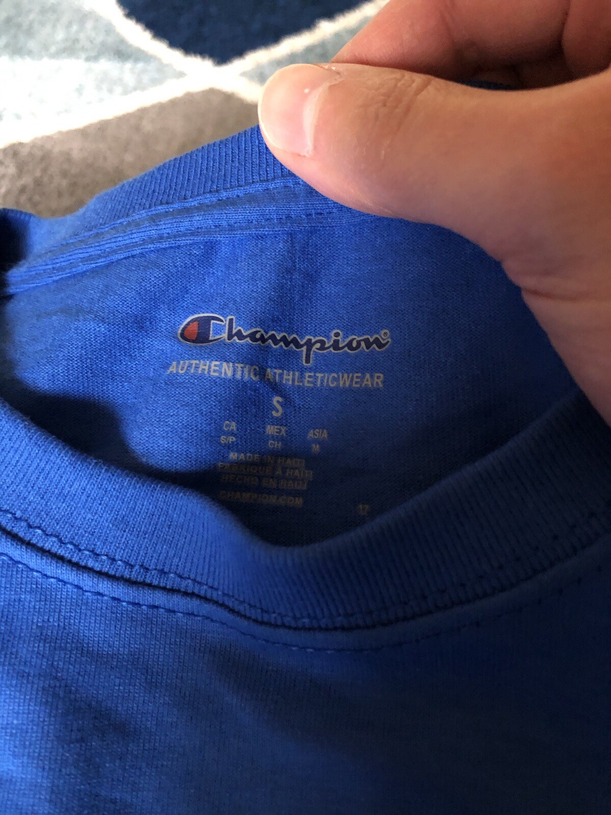Bulk Lot Of 36 New Champion 100% Cotton T-Shirt T425 Royal Blue Tagless SMALL