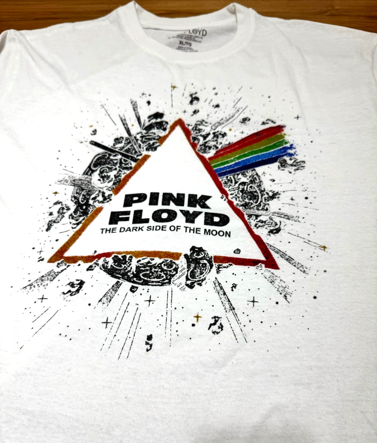 Pink Floyd Dark Side of The Moon Long Sleeve Shirt Mens XL White Band Graphic