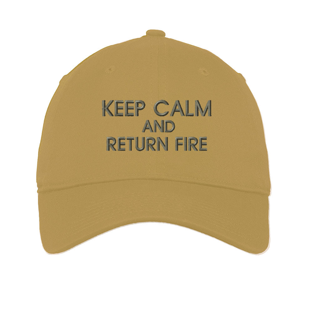 Keep Calm And Return Fire Embroidered Soft Low Profile Hat