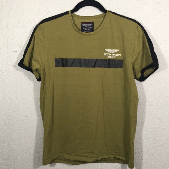 Ashton Martin New Olive Green Screen Print T-Shirt size L