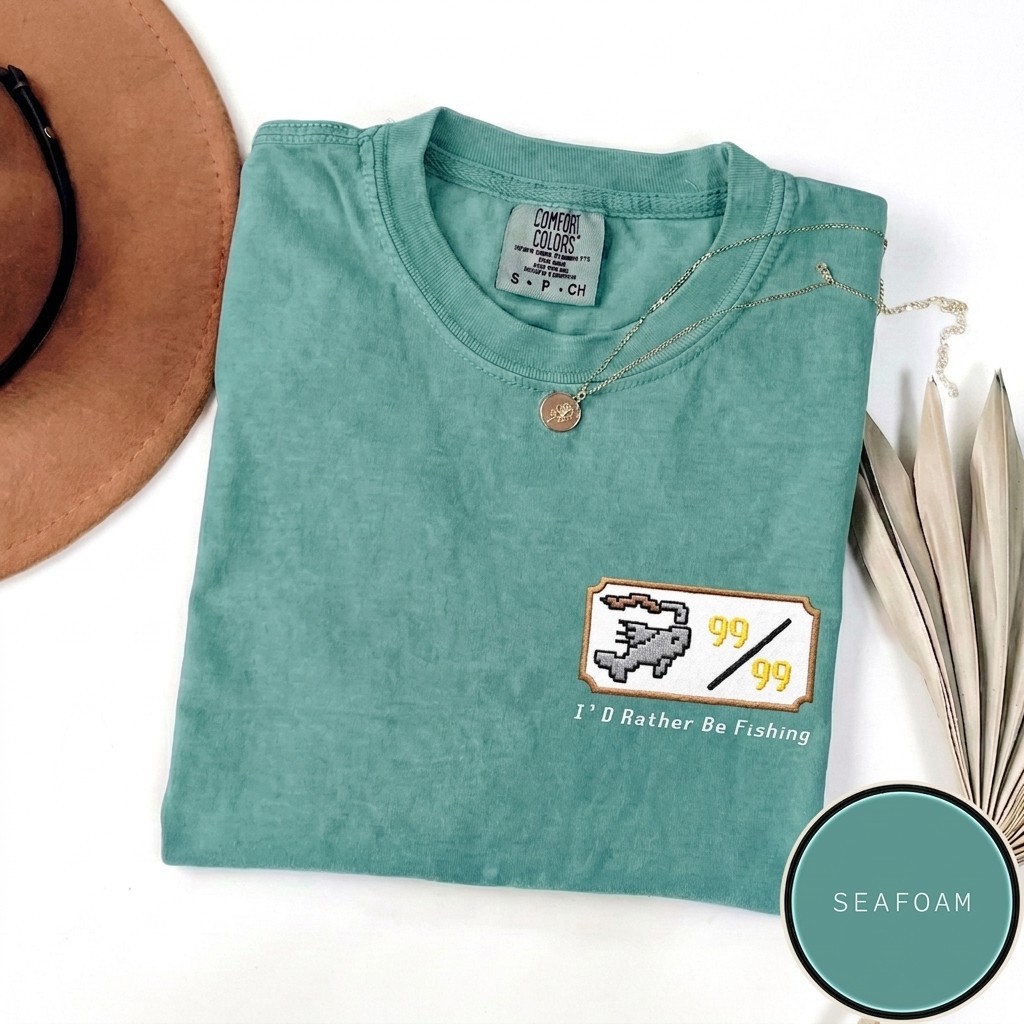 Embroidered OSRS Fishing T-Shirt, RuneScape Gamer Shirt, Old School RPG Gift