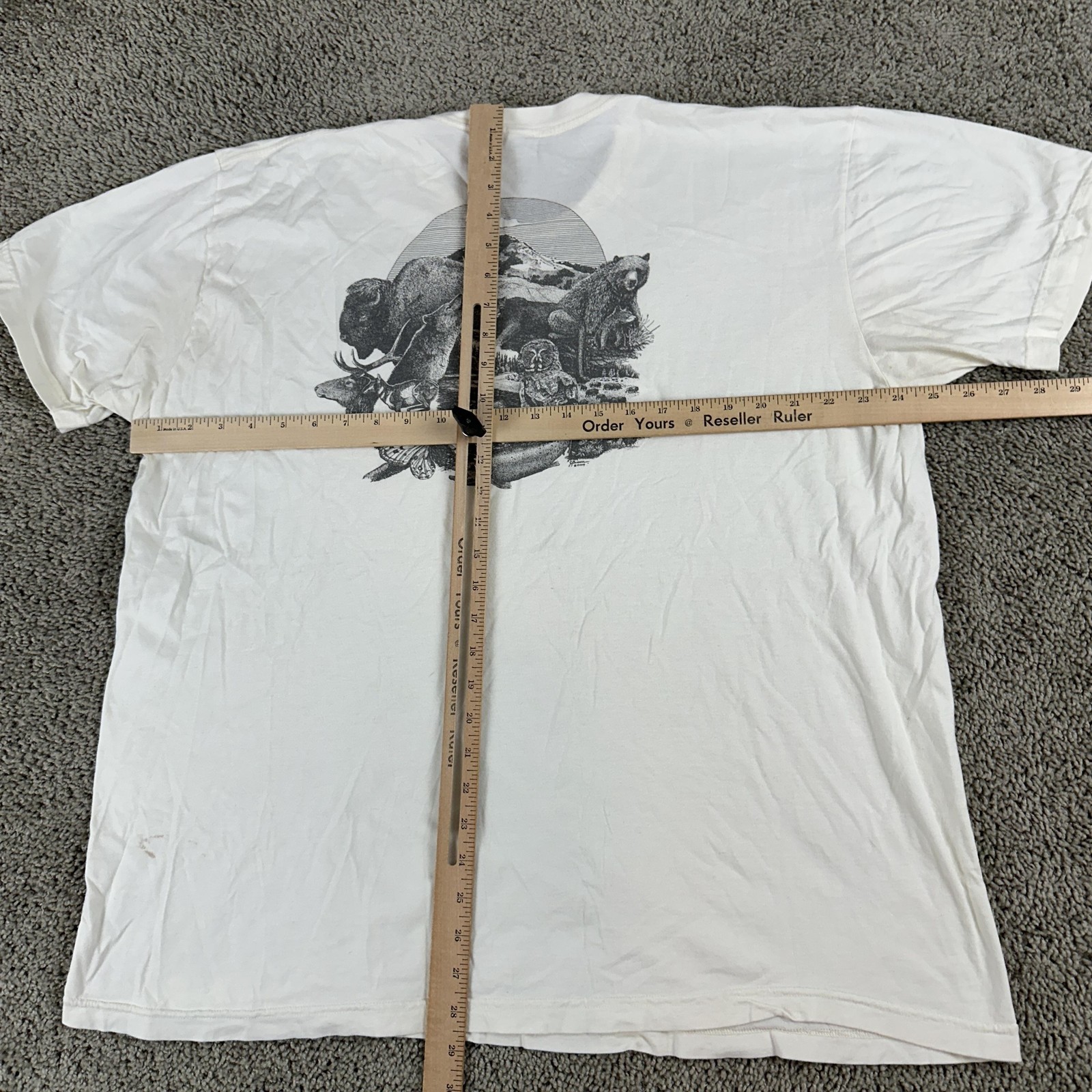 Vintage Yellowstone Institute Shirt Mens 2XL White Wildlife Graphic Made USA 00s