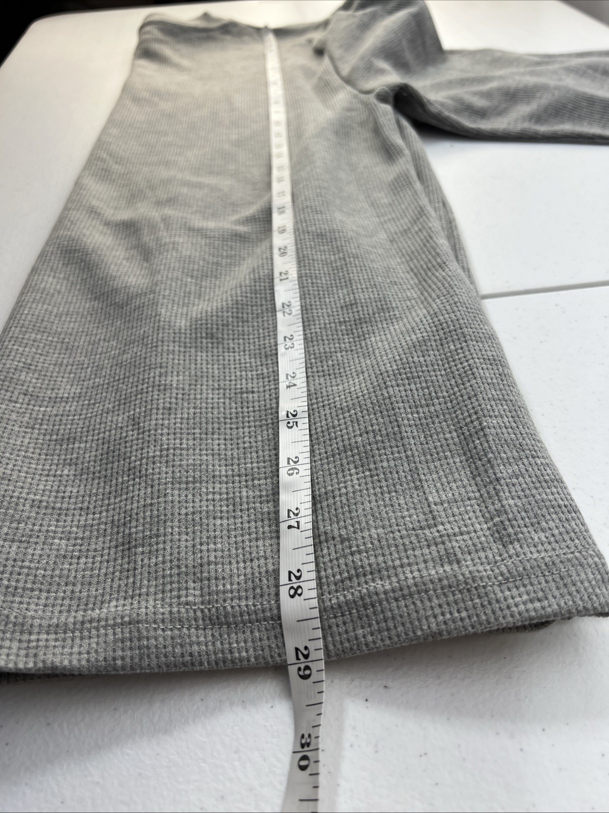 NWT Linea Uomo Gray Waffle Knit Thermal Crew Neck Size XL