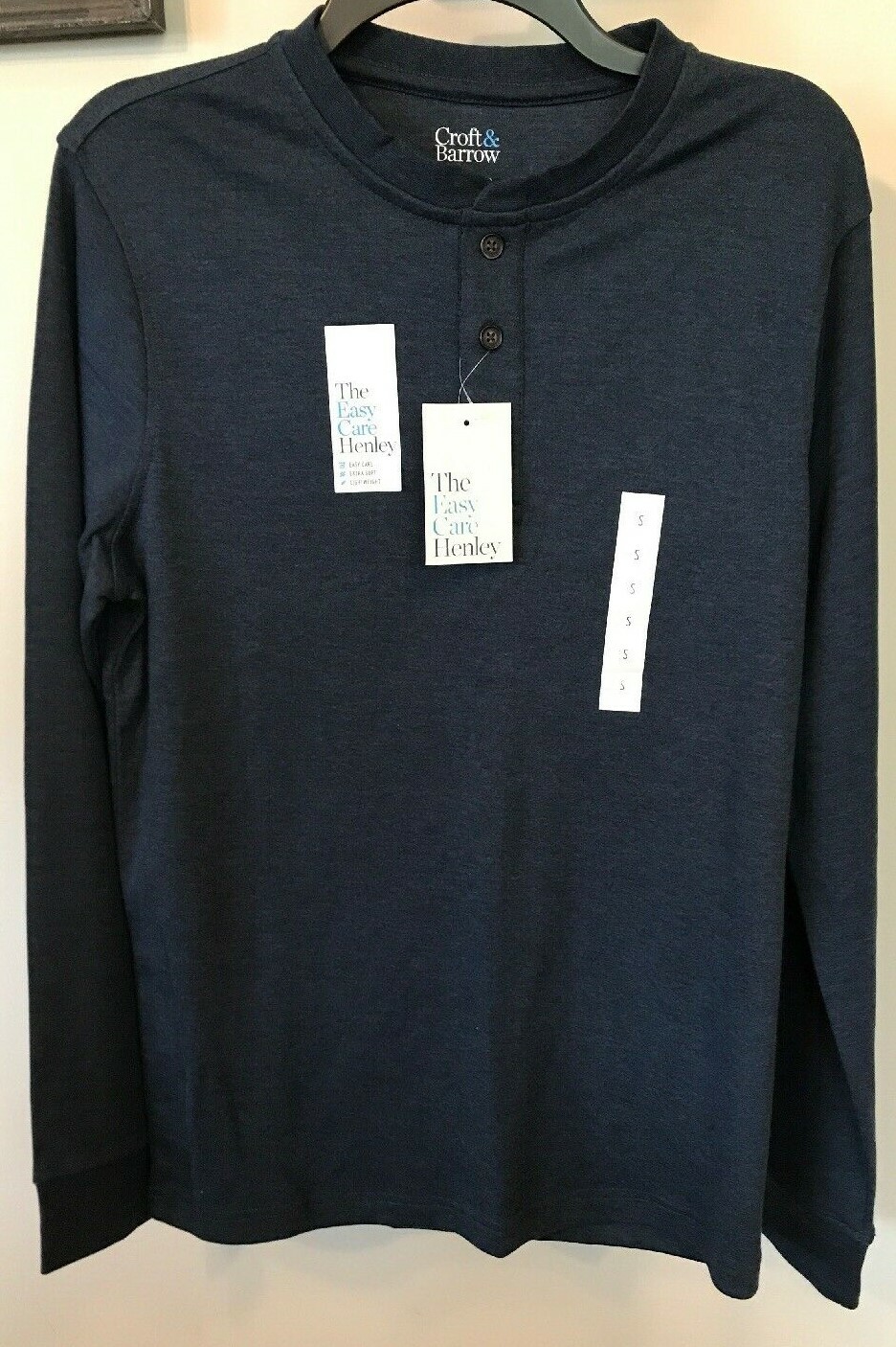 Sonoma Easy Care Henley-Lightweight-Blue- Men’s Size S – NEW $30