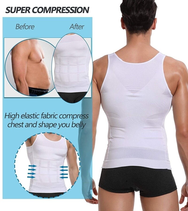 Men Slimmer Body Shaper Vest Abs Abdomen Compression Shirt Workout Tank Tops US