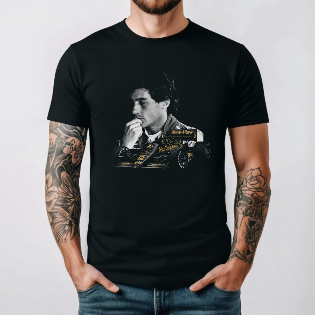 T-Shirt Retro Ayrton Senna L-otus Formula One Graphic Motorsport Shirt S-3XL