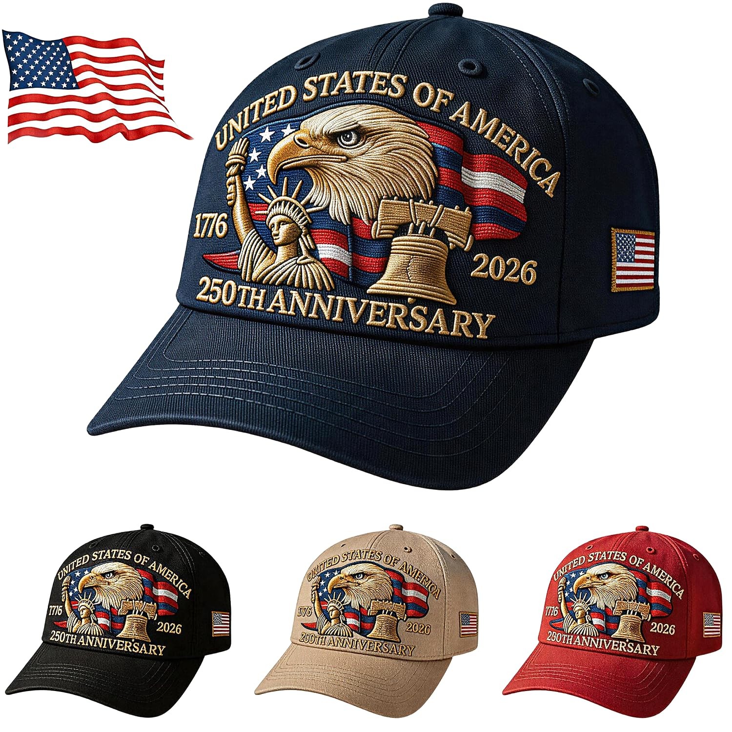 250th Anniversary USA Hat Adjustable United States 250th Anniversary Hat Ret…