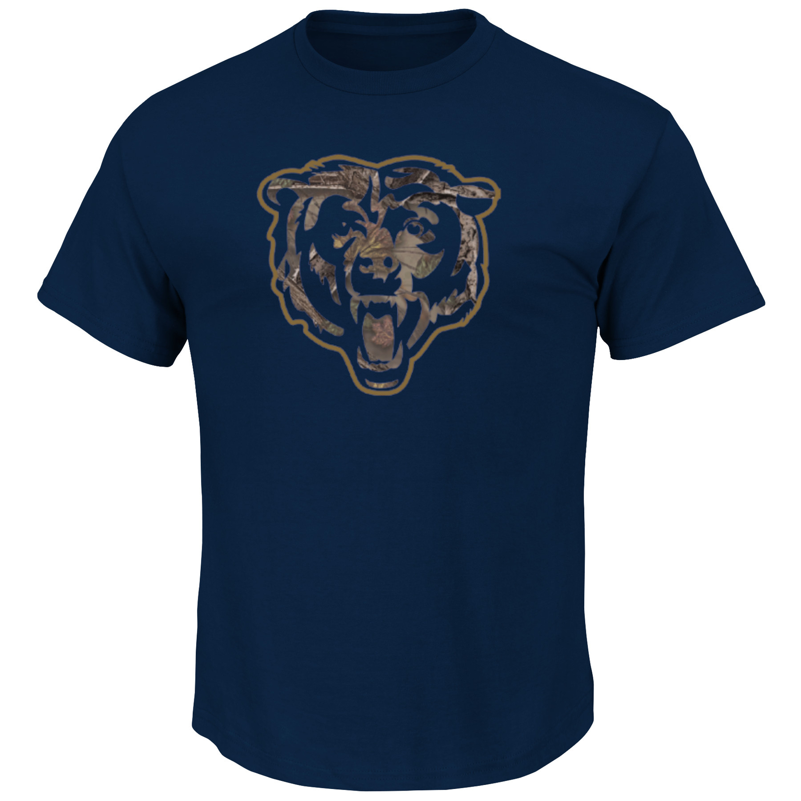 Majestic Chicago Bears Camo Tek Patch Men’s Navy Shirt, Medium