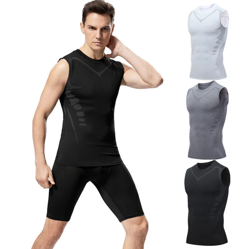 Men’s New Vitaboost Compression Shirt Version Ionic Shaping Sleeveless Vest