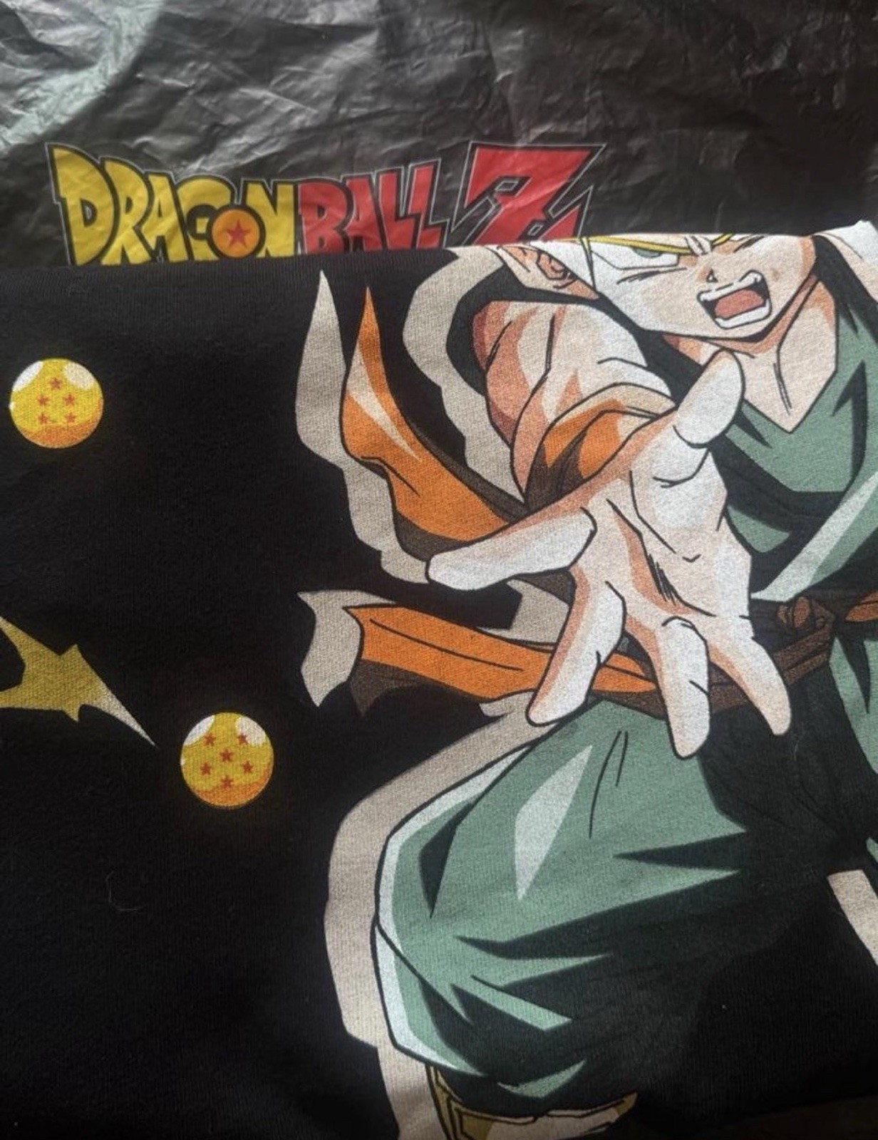 Civilregime Dragon Ball Z Trunks Graphic Print Black Crew Neck T-Shirt L