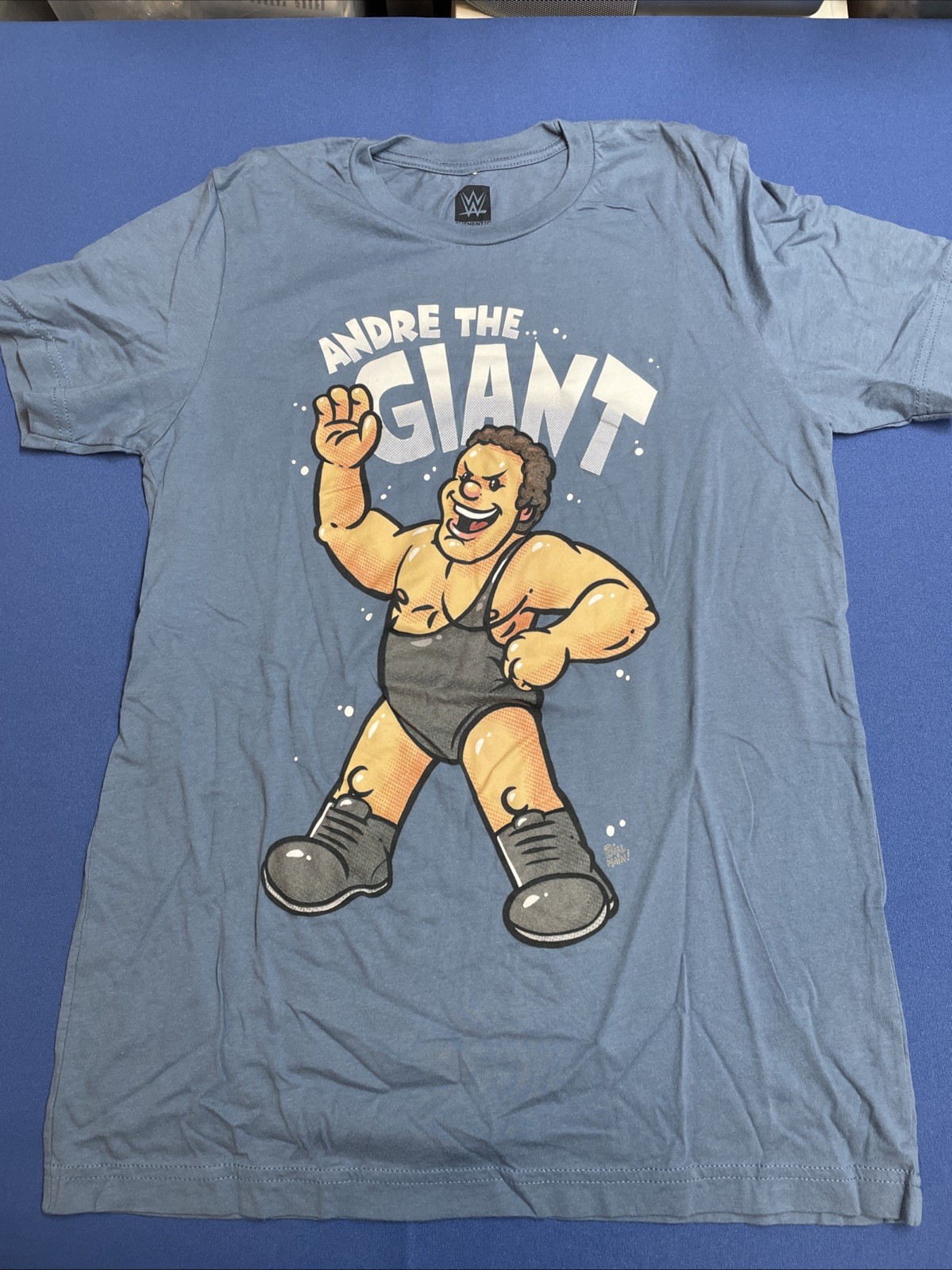 Andre The Giant Cartoon Image 2019 T Shirt Men’s M WWE Blue Soft feel