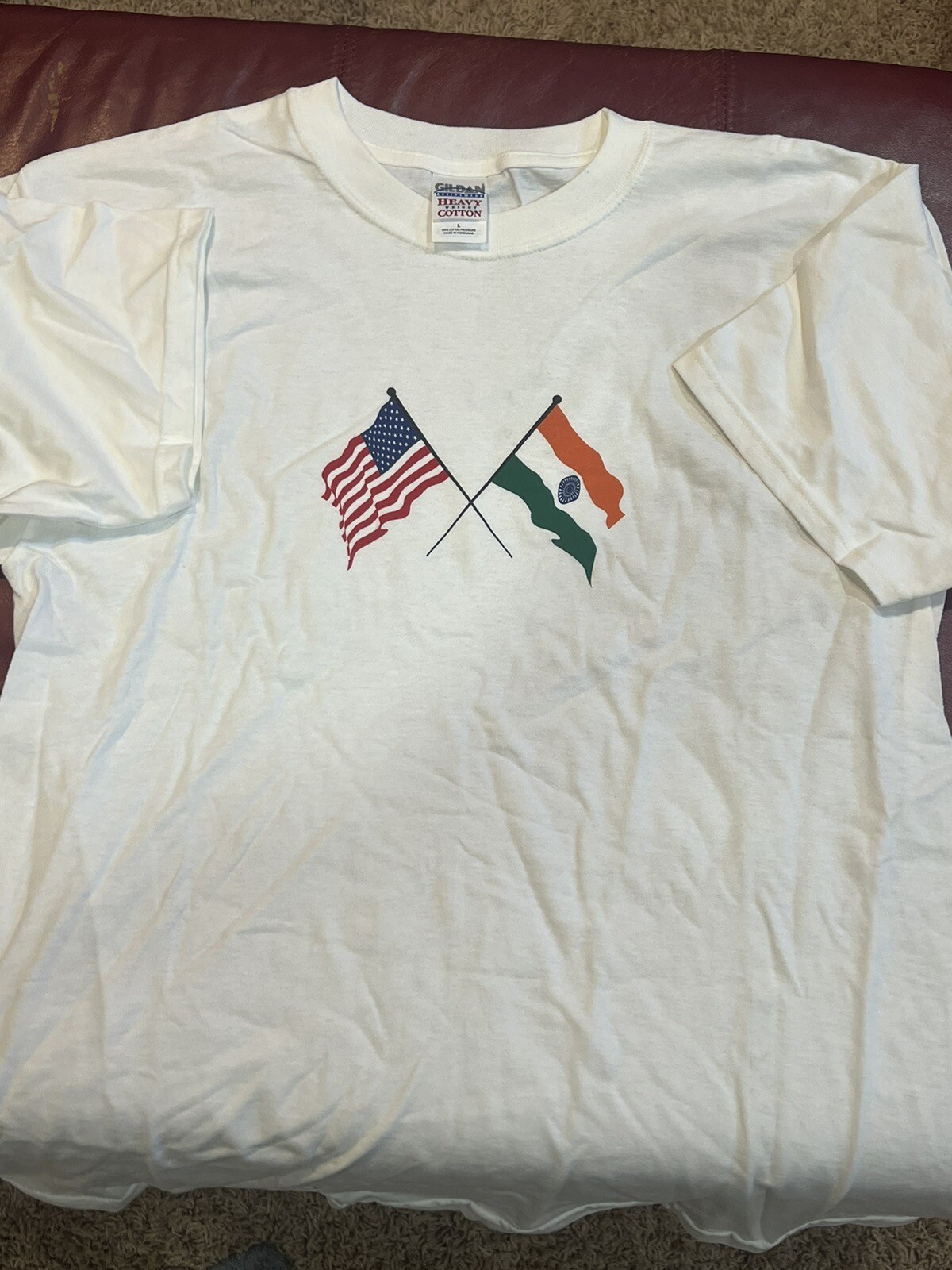 Vintage USA & India Flags T Shirt Never Worn Or Washed Ex+++