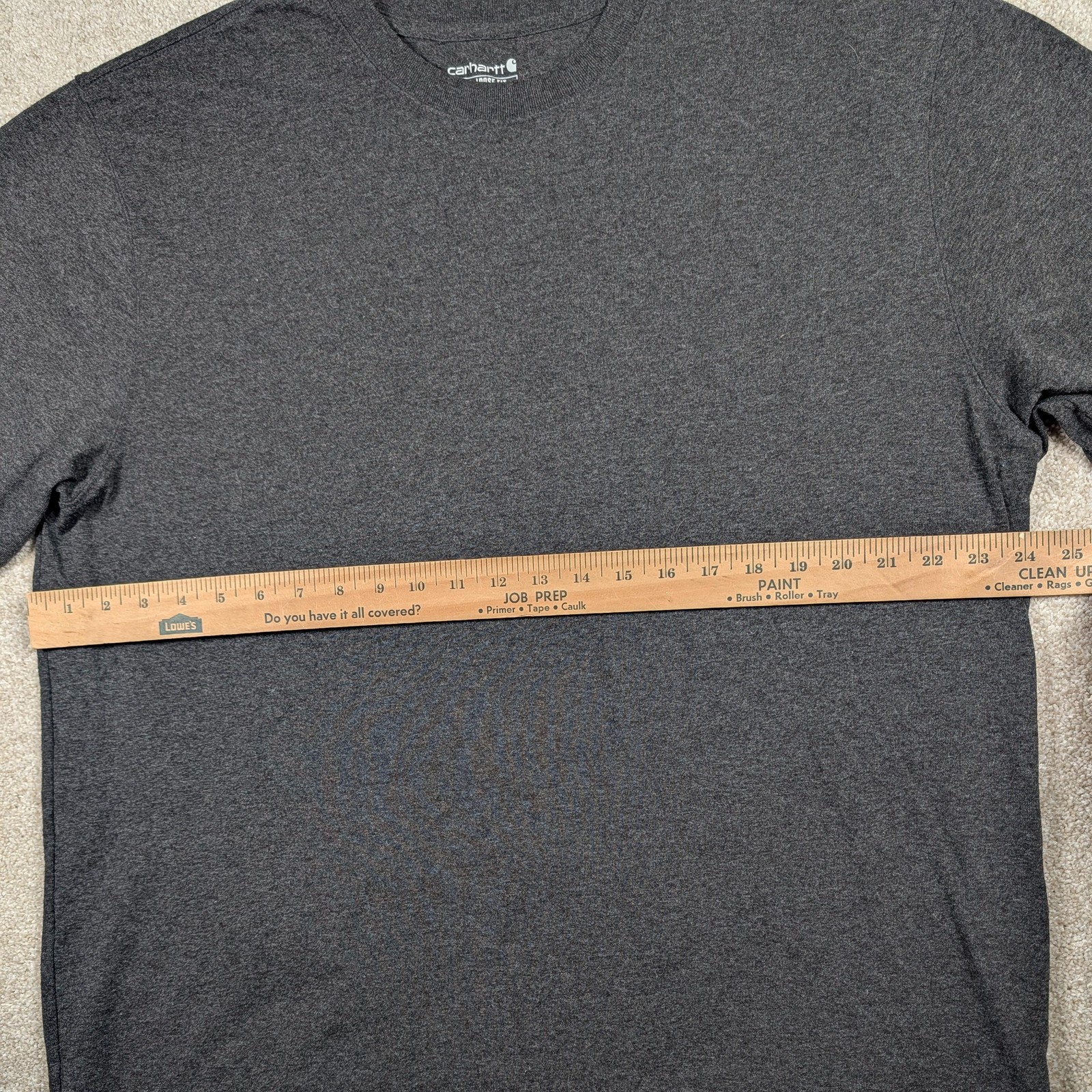 Carhartt Shirt Mens LT Gray Loose Fit Long Sleeve Logo Spell Out TK0231-M