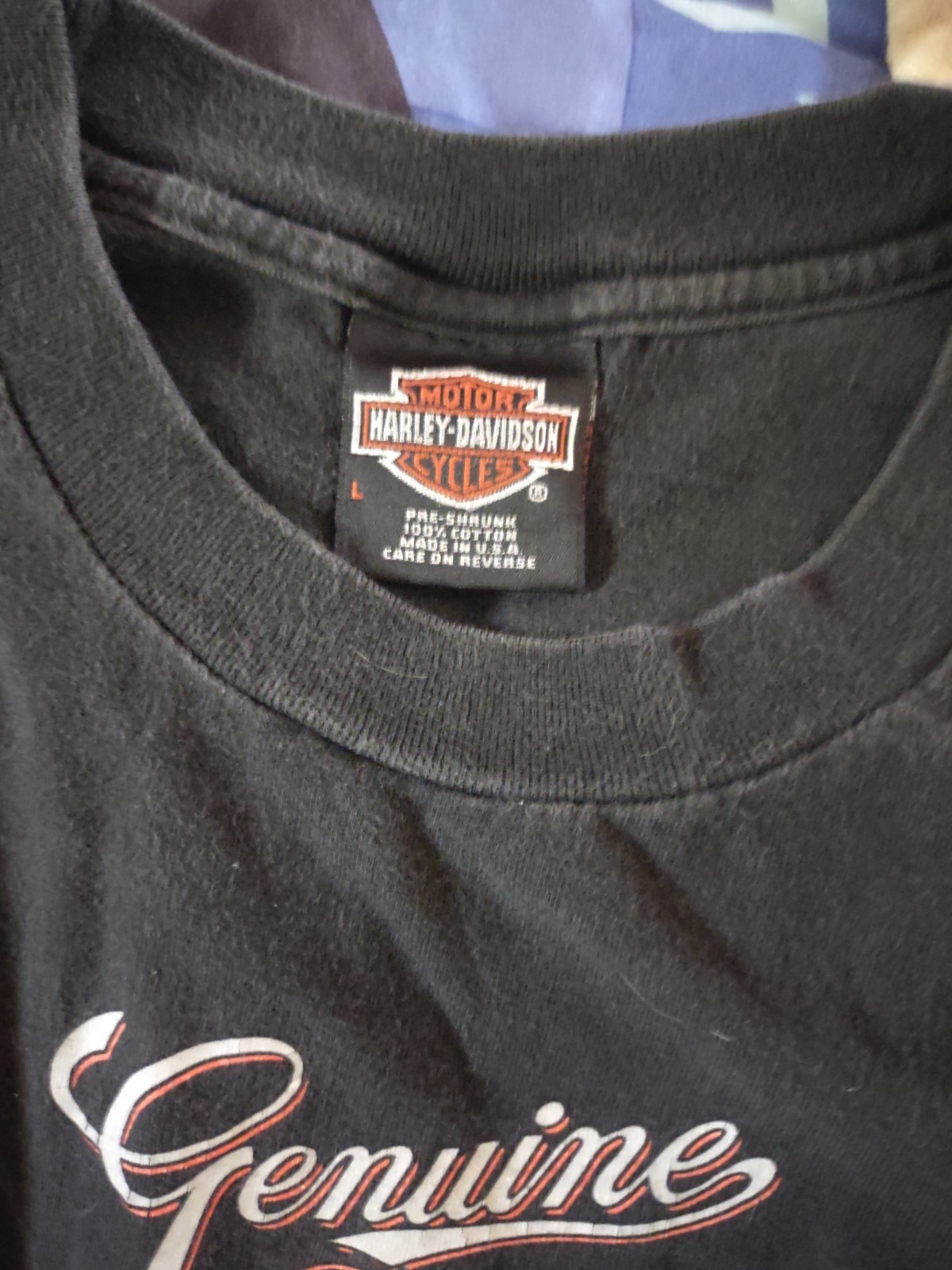 VTG Harley Davidson Las Vegas Motorcycle Hanes Beefy T Sz L USA Made