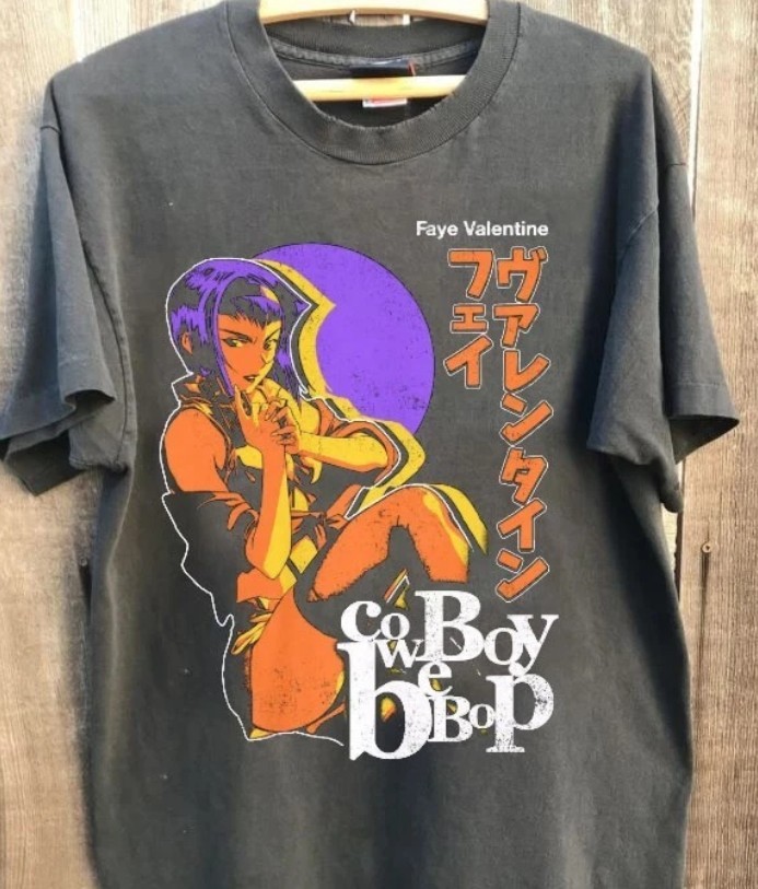 Cowboy Bebop Poster Anime Retro Style Charcoal Unisex shirt new
