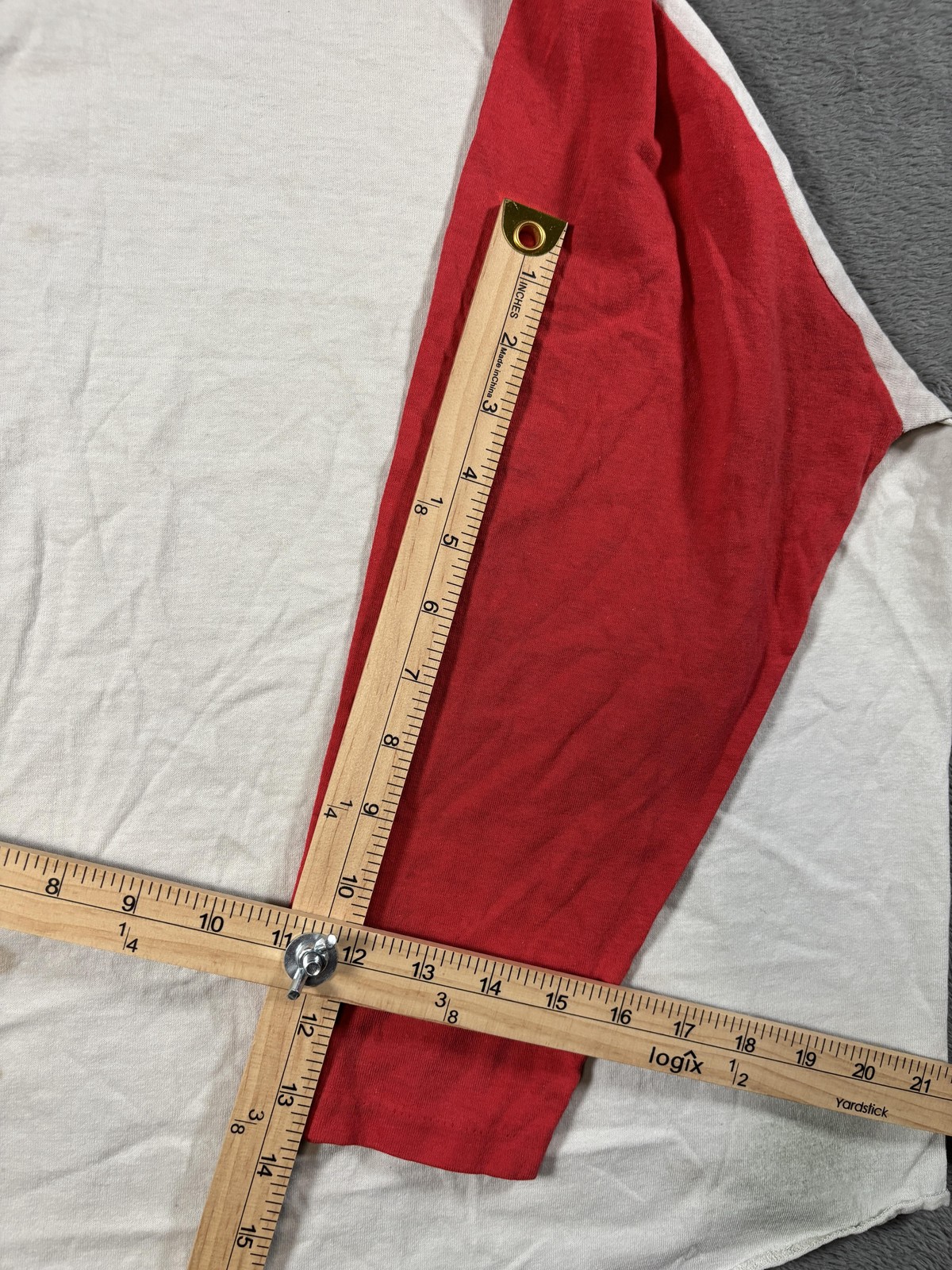 Vintage Augusta Raglan Shirt Sportswear Mens Medium Red 3/4 Sleeve 70s USA