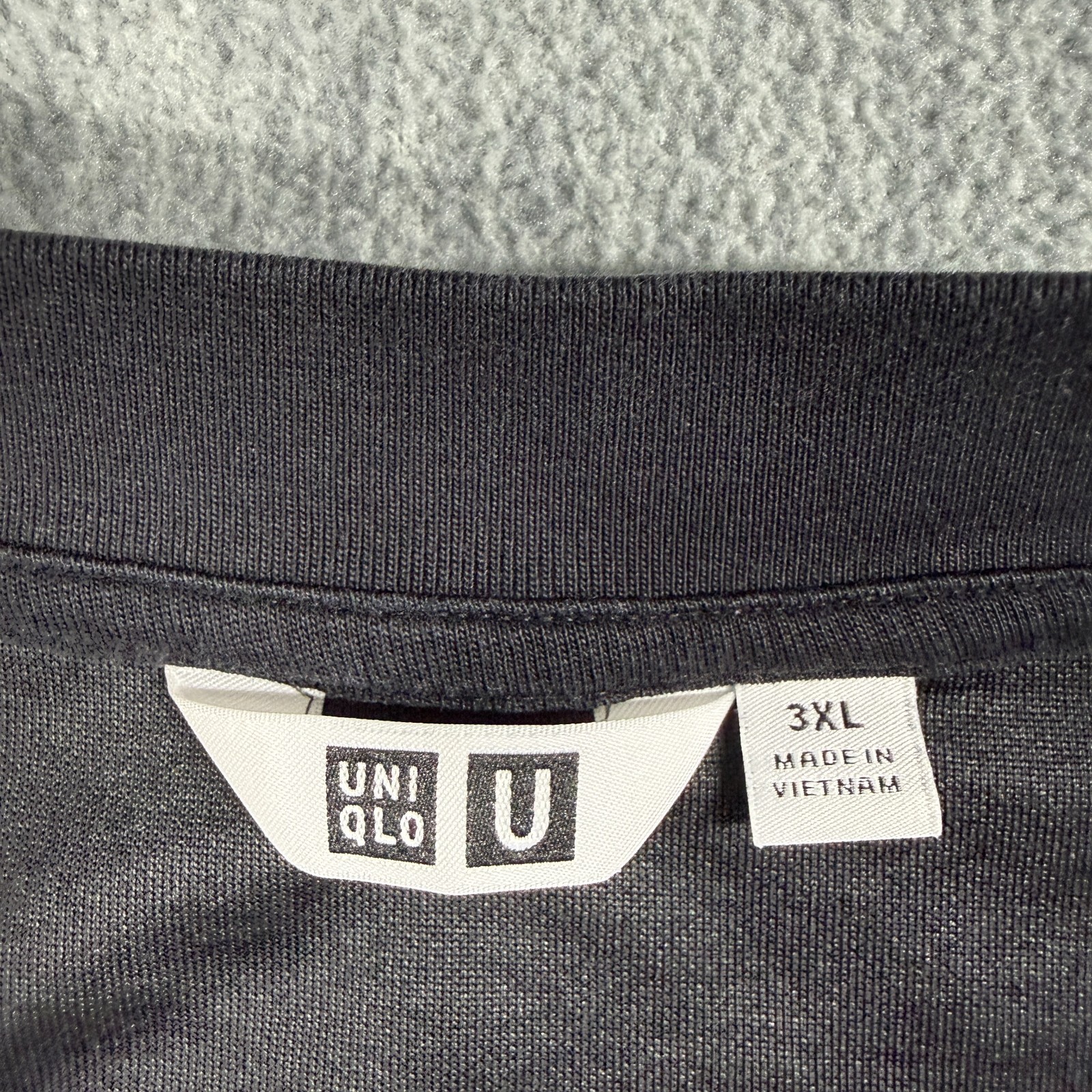 Uniqlo Shirt Mens 3XL Black AIRism U Crew Neck Oversized Short Sleeve Blank Tee