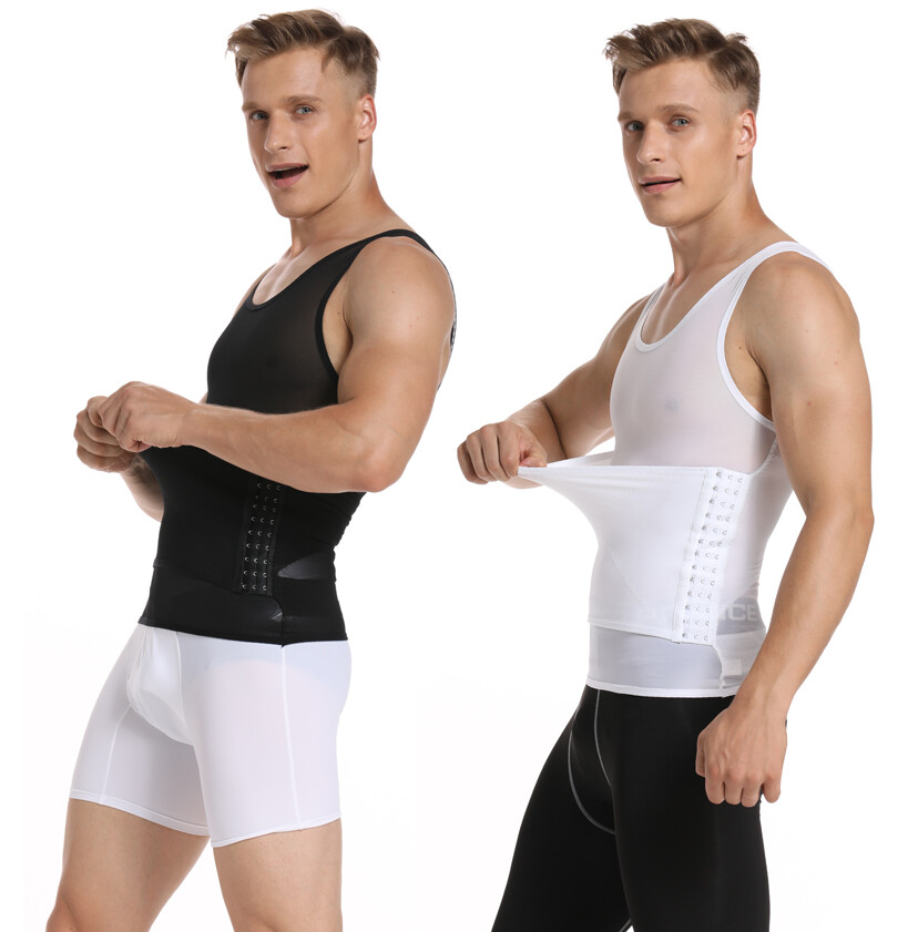 Men’s Slimming Body Shaper Vest T-Shirt Compression Tank Tummy Control Shapewear