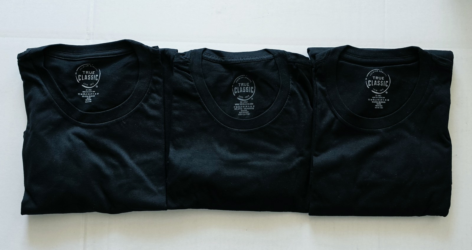 True Classic – Crew Neck – Short Sleeve T-Shirt – Black – XX-Large – 3 Pack
