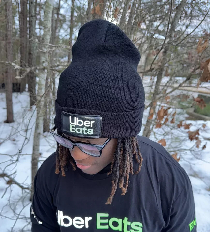 Reflective Tshirt UberEats Delivery Driver Black