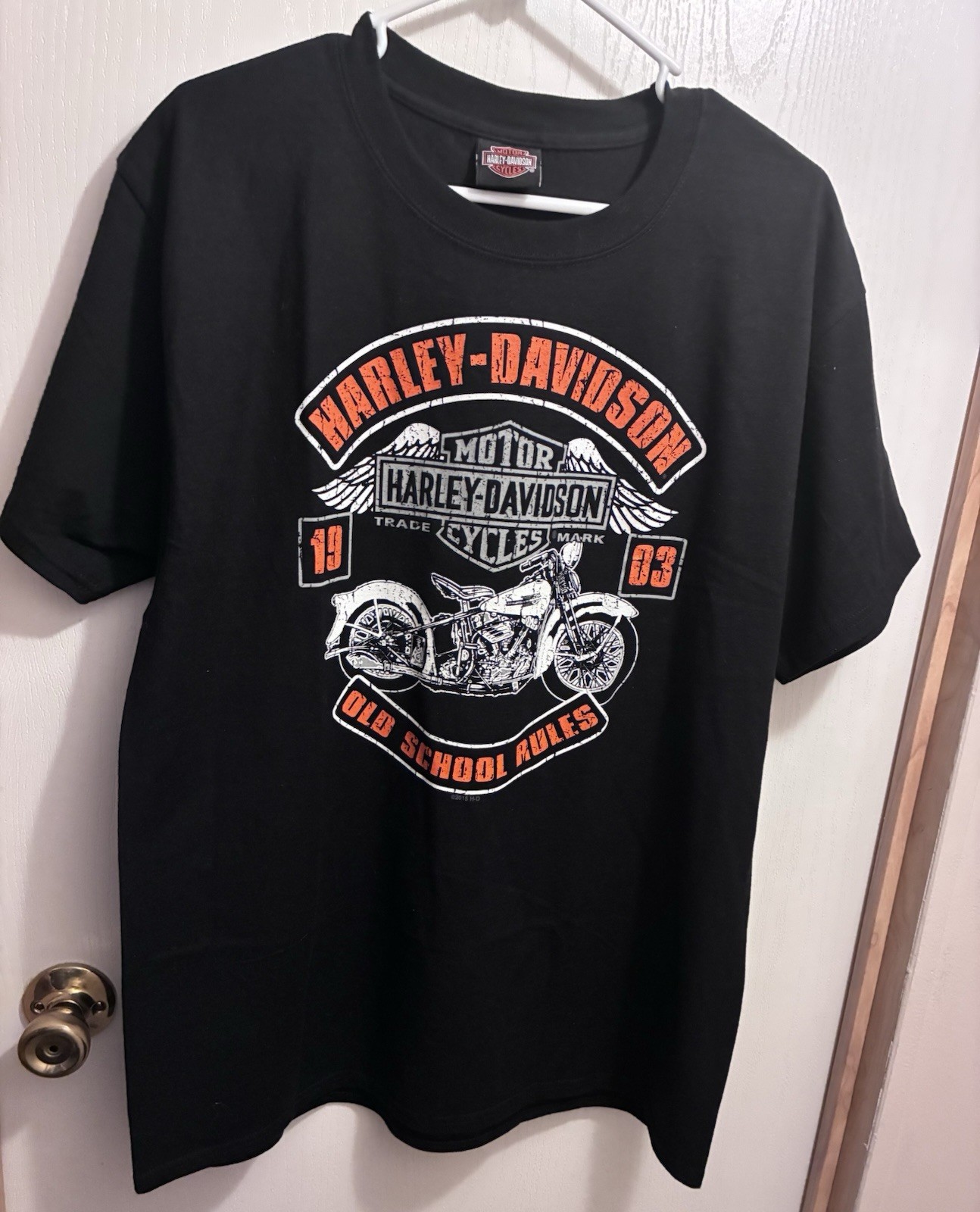 HARLEY DAVIDSON Old School Rules Thunder In The Smokies Black T Shirt Large