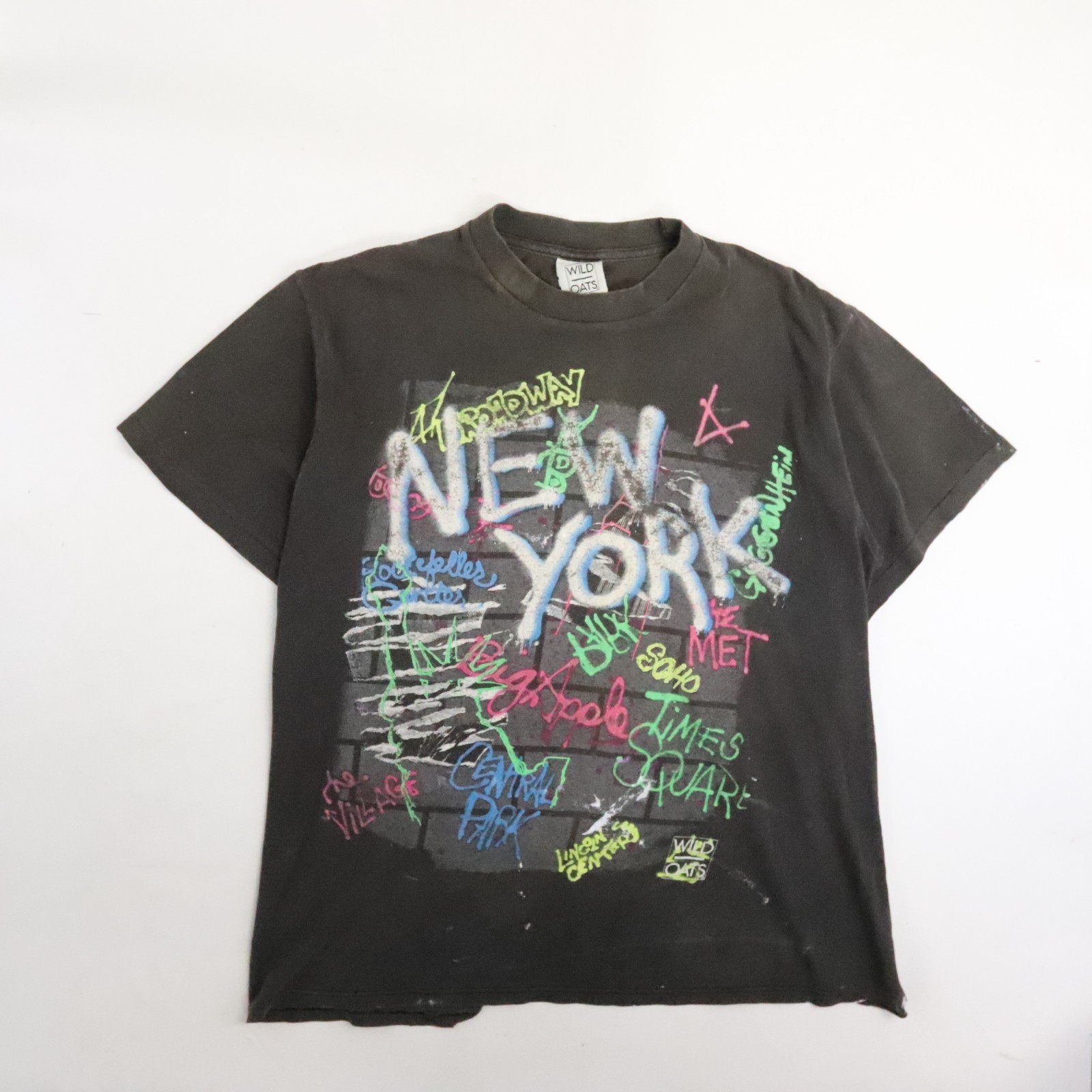 Vintage New York City Graffiti Wild Oats T-Shirt Size Large 90s