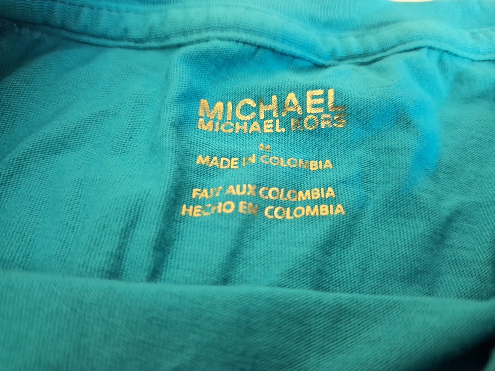 Michael Kors Blue Logo Crew Neck Short Sleeve T-Shirt Size M Unisex Adults