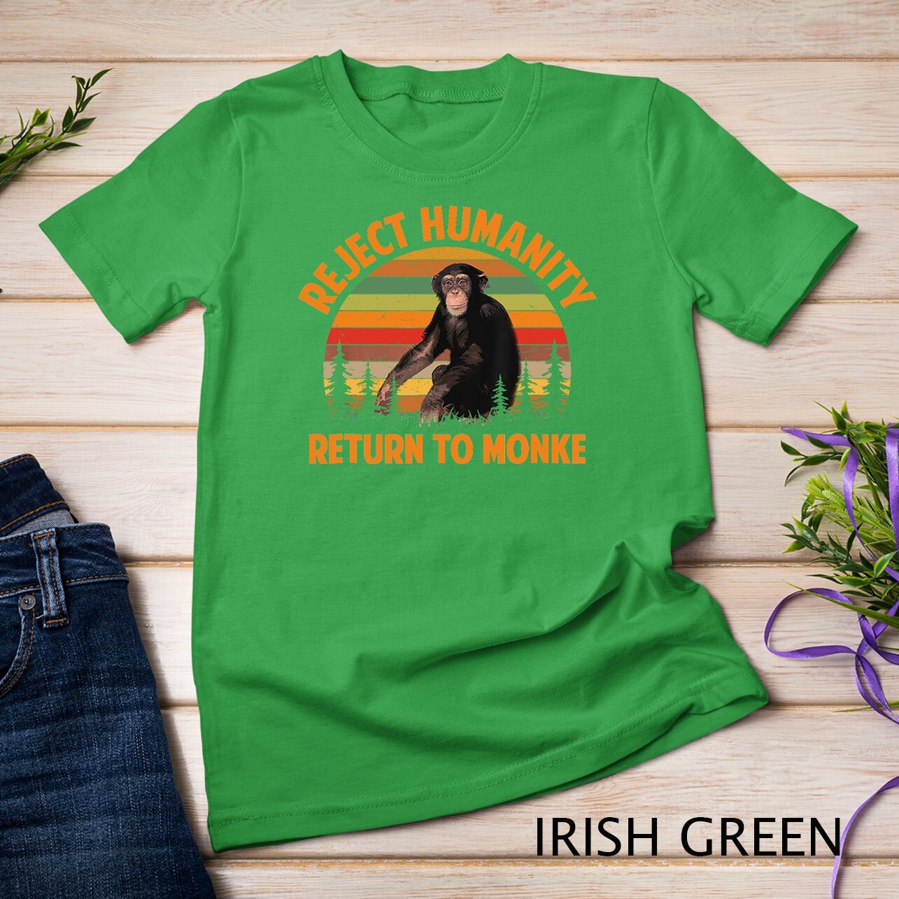 Funny Reject Humanity Return to Monke Meme Monkey Evolution Unisex T-shirt