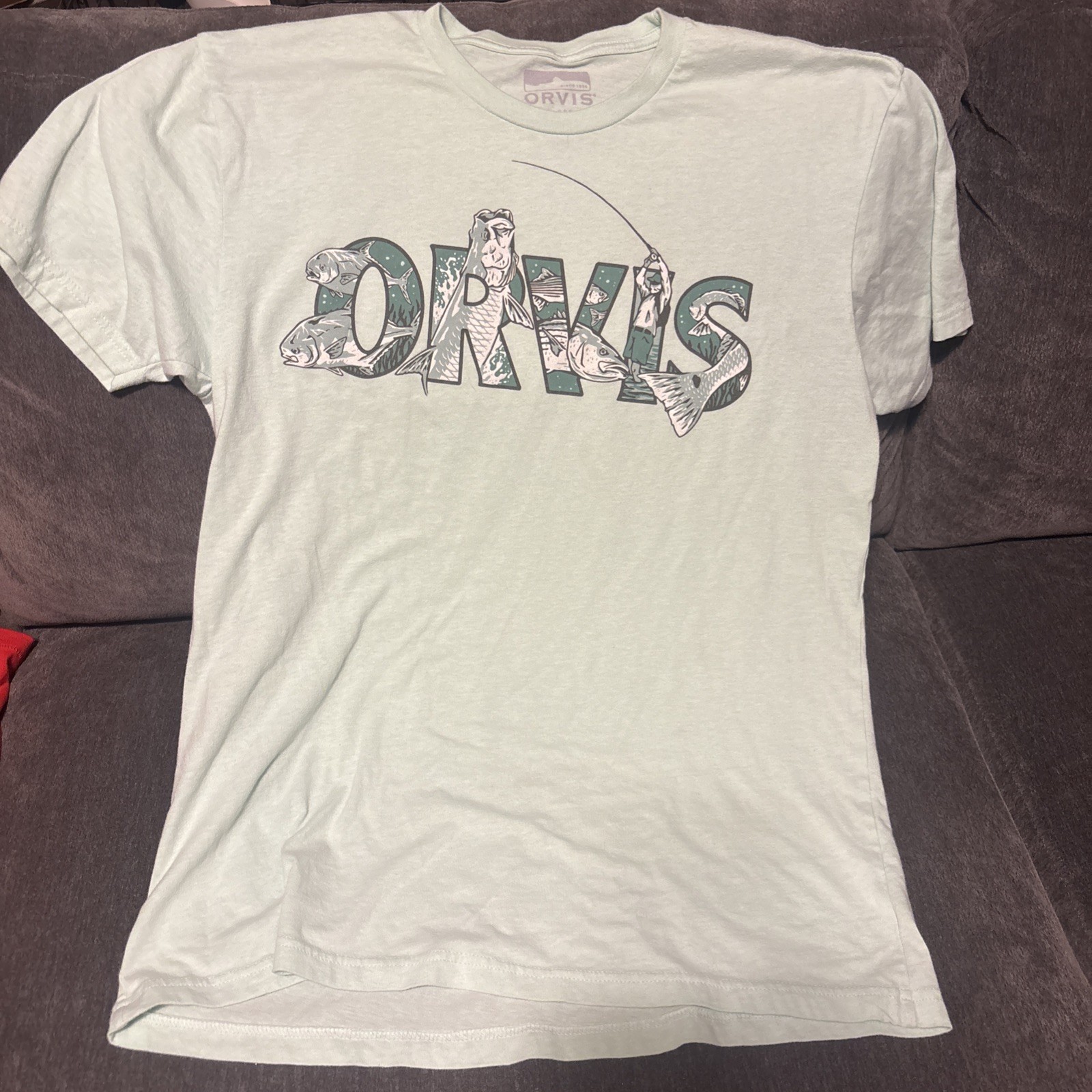 Orvis Men’s Short Sleeve Light Green Used Size Large Pre-Owned