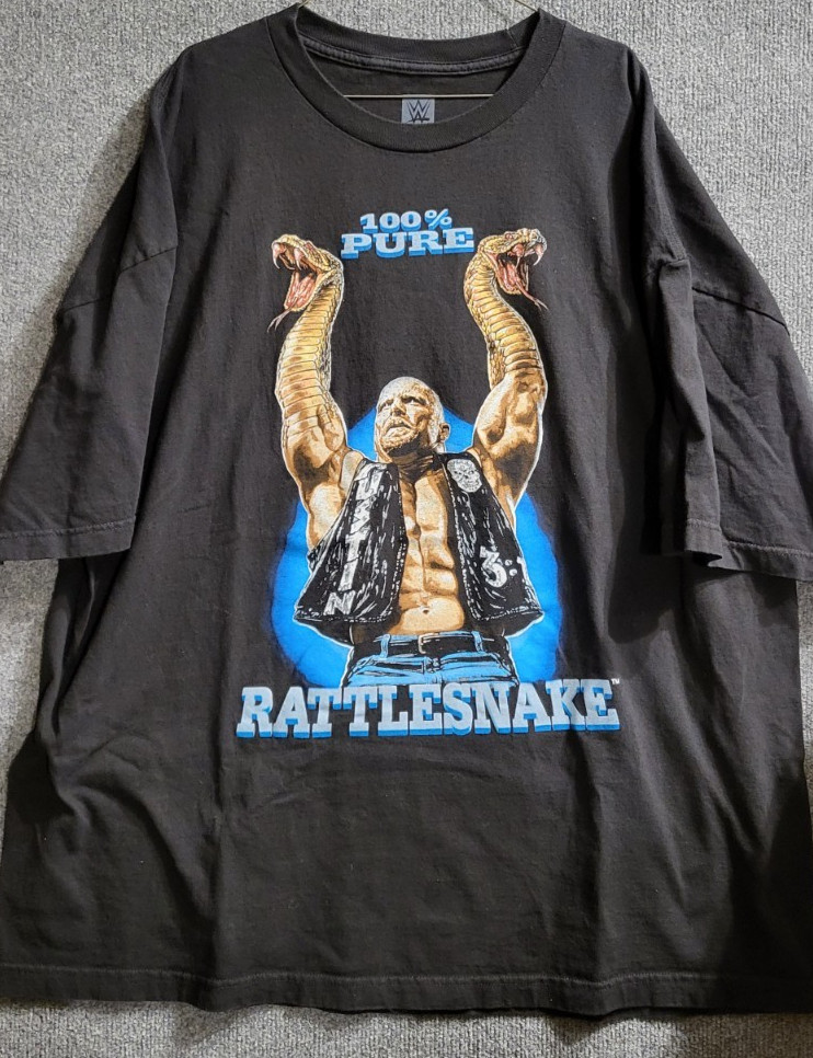 WWE 3X Stone Cold Steve Austin 100% Pure Rattlesnake Expect No Mercy Black Shirt
