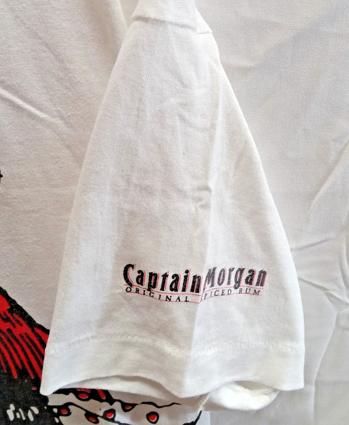 RARE L SINGLE STITCH DOUBLE SIDED PRINT CAPTAIN MORGAN USA T-SHIRT UN-WORN PROM