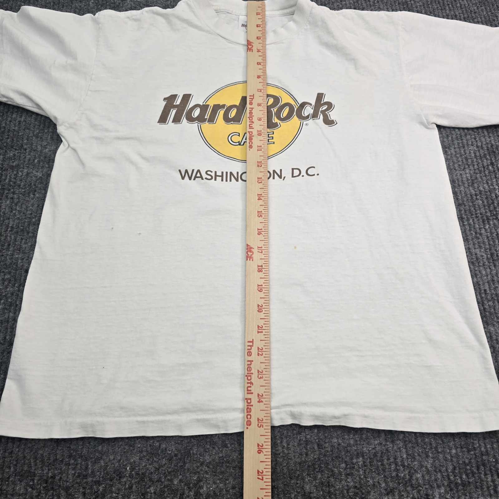 Hard Rock Cafe T Shirt Washington DC White Medium Vintage USA Single Stitch