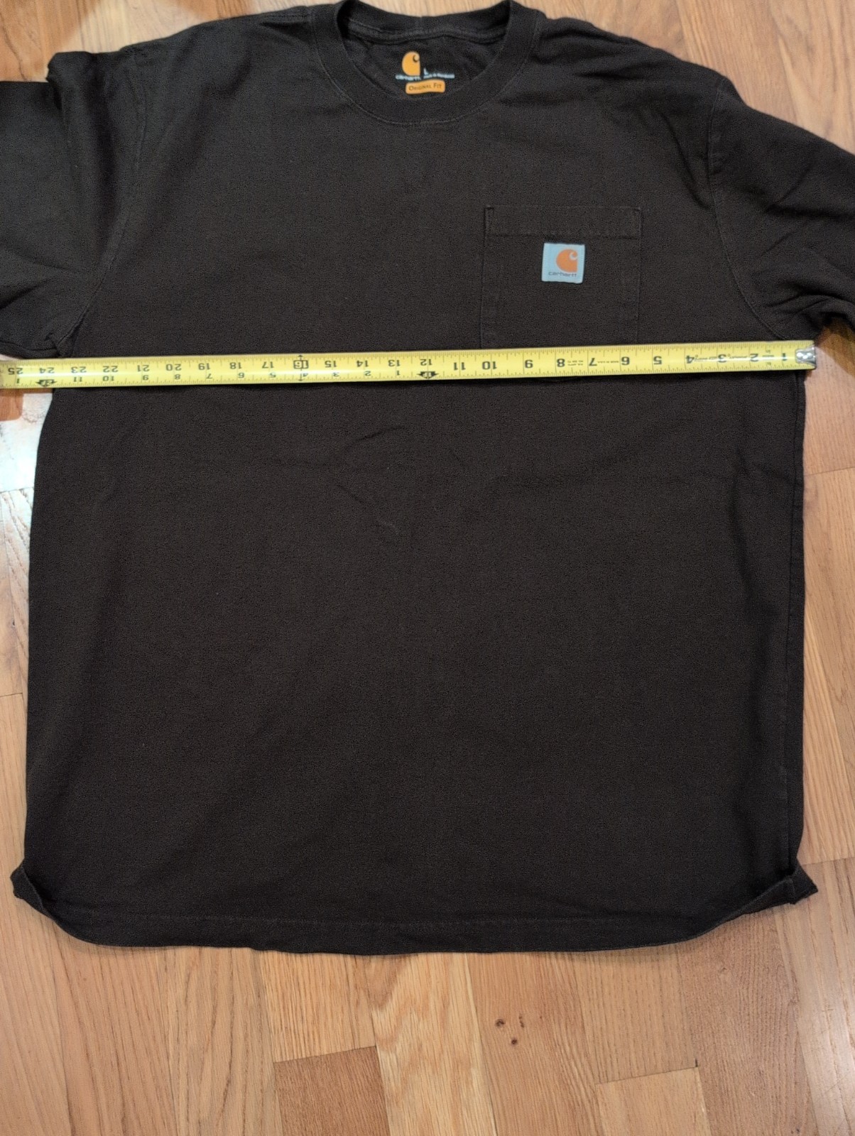 Carhartt Shirt Mens Large Dark Brown Long Sleeve Original Fit Pocket Workwear